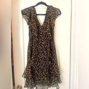 Tommy Hilfiger Black floral Dress Sz 6 EUC